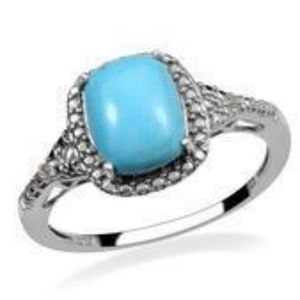 Diamond Ring in Platinum over Silver